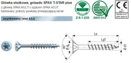 SPAX WKRĘT DO DREWNA OCYNK BIAŁY (100) TXTG 4.0*60MM WIROX MINI