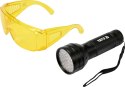 YATO ZESTAW LATARKA UV 51 LED I OKULARY