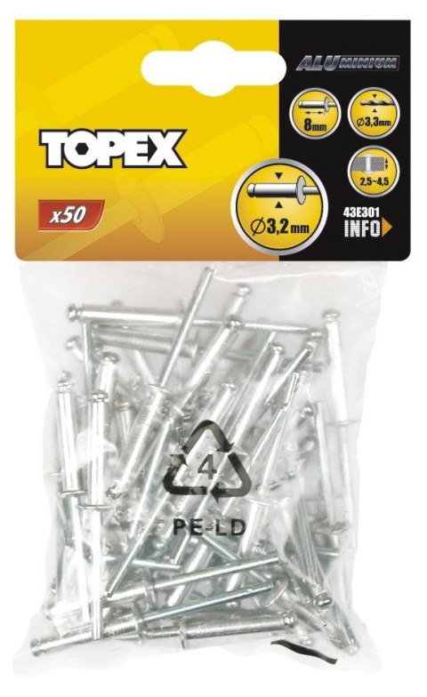 TOPEX NITY ALUMINIOWE OP-50SZT 3.2*10MM