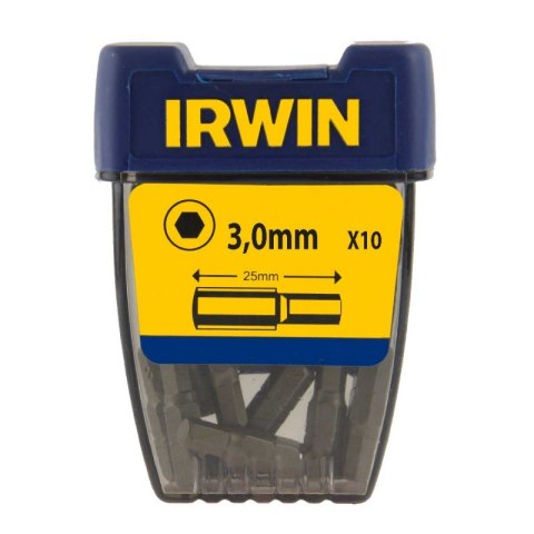 IRWIN GROT, BIT SZEŚCIOKĄTNY HEX 1/4' 25MM KOMPLET 10 SZTUK 3MM