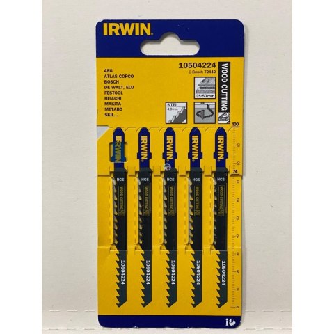 IRWIN BRZESZCZOT DO DREWNA DO WYRZYNARKI KOMPLET 5SZTUK TYP T244D