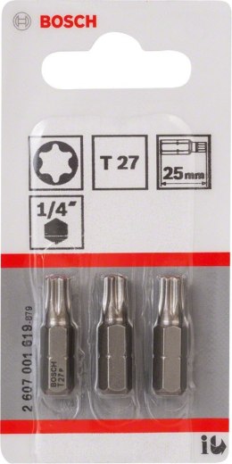 BOSCH BIT, GROT, KOŃCÓWKA T27 EH 25MM 3 SZT.