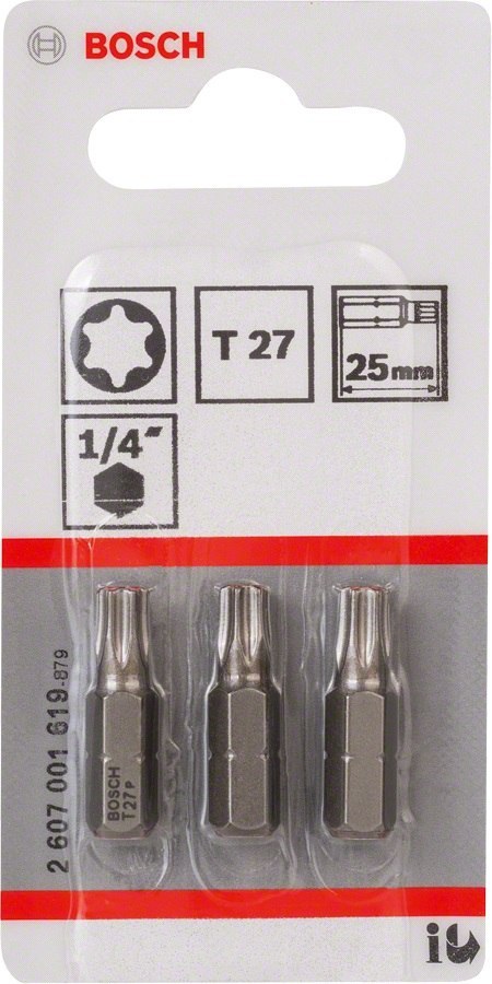 BOSCH BIT, GROT, KOŃCÓWKA T27 EH 25MM 3 SZT.