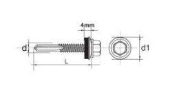 ESSVE WKRĘT SAMOWIERTNY IMPAX Z EPDM #12MM RAL9006 5.5*32MM