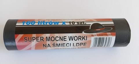 UN WORKI NA ŚMIECI 160L 90*110 CZARNE 10 SZTUK