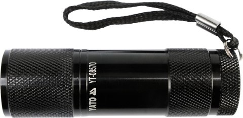 YATO LATARKA ALUMINIOWA, 9LED, CZARNA YATO LATARKA ALUMINIOWA, 9LED, CZARNA