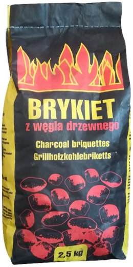 UN BRYKIET Z WĘGLA DRZEWN.2,5KG