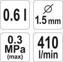 YATO PISTOLET LAKIERNICZY HVLP 0.6L 1.5MM