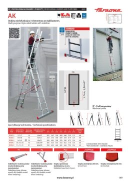 FARAONE DRABINA TRZYELEMENTOWA 3X9 SZCZEBLI AK280.3