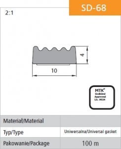 STOMIL USZCZELKA SAMOPRZYLEPNA CZARNA D-68/4-0 10*4MM MB