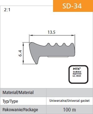 STOMIL USZCZELKA SAMOPRZYLEPNA CZARNA SD-34/4-0 13.5*6.4MM MB