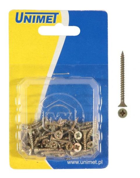 UN WKRĘT DO DREWNA OCYNK ZÓŁTY 5.0*35MM OP-35SZT UN WKRĘT DO DREWNA OCYNK ZÓŁTY 5.0*35MM OP-35SZT