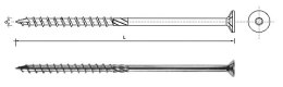 UN WKRĘT DO DREWNA Z ŁBEM STOŻKOWYM NA TORX 8*260MM T40