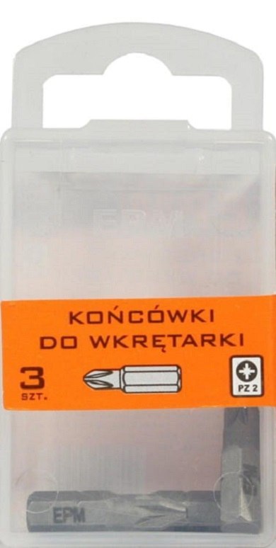 EPM GROT, BIT, KOŃCÓWKA DO WKRĘTARKI 25MM 3SZT. PZ2 EPM GROT, BIT, KOŃCÓWKA DO WKRĘTARKI 25MM 3SZT. PZ2