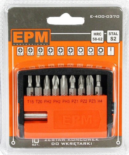 EPM ZESTAW KOŃCÓWEK DO WKRĘTARKI 9SZT + UCHWYT MAGNETYCZNY EPM ZESTAW KOŃCÓWEK DO WKRĘTARKI 9SZT + UCHWYT MAGNETYCZNY