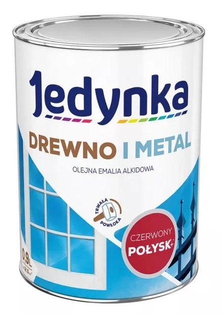 JEDYNKA EMALIA ALKIDOWA DO DREWNA I METALU CZERWONY 0,9L