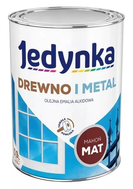 JEDYNKA EMALIA ALKIDOWA DO DREWNA I METALU MAHOŃ 0,9L