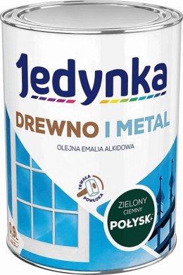 JEDYNKA EMALIA ALKIDOWA DO DREWNA I METALU ZIELONY CIEMNY 0,9L