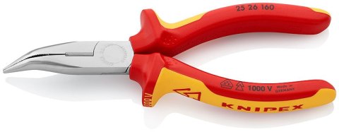 KNIPEX SZCZYPCE TNĄCE PÓŁOKRĄGŁE WYGIĘTE IZOLOWANE 160MM