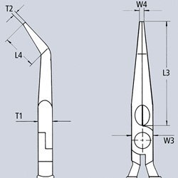 KNIPEX SZCZYPCE TNĄCE PÓŁOKRĄGŁE WYGIĘTE IZOLOWANE 160MM