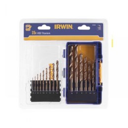 IRWIN KOMPLET WIERTEŁ DO METALU HSS TIN DIN338 1.5-10MM 15 SZTUK