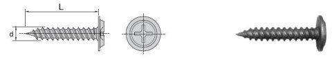 UN WKRĘT Z ŁBEM PODKŁADKOWYM FOSFATYZOWANY 4.2*65MM KG