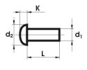 UN NIT ALUMINIOWY PEŁNY Z ŁBEM KULISTYM 4.0*8 MM