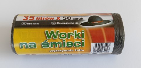 UN WORKI NA ŚMIECI 35L 50*60HD CZARNE 50 SZTUK