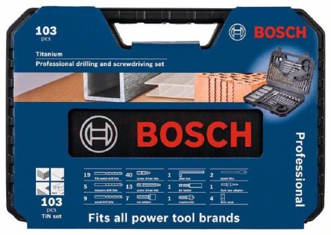 BOSCH ZESTAW WIERTEŁ I BITÓW TITANIUM V-LINE 103 SZT.