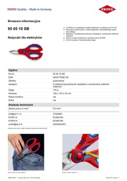 KNIPEX NOŻYCZKI DLA ELEKTRYKÓW