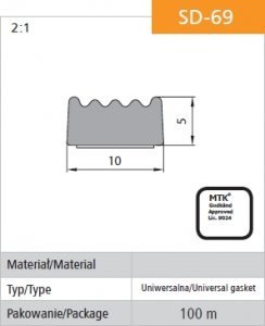 STOMIL USZCZELKA SAMOPRZYLEPNA CZARNA D-69/4-0 10*5MM MB