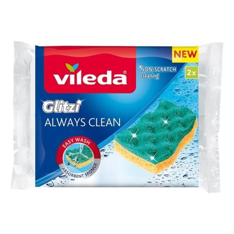 VILEDA VILEDA GĄBKA DO NACZYŃ WISKOZOWA GLITZI ALWAYS CLEAN 2 SZT.