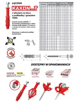 UN KOŁEK RAMOWY WSZECHSTRONNY KAXDN 10*140MM NYLON OP-15SZT.