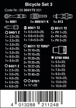 WERA ZESTAW BITÓW BICYCLE SET 3, 41 CZĘŚĆ