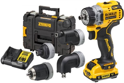 DEWALT WIERTARKO-WKRĘTARKA AKUMULATOROWA + 4 GŁOWICE 12V 2*3.0AH