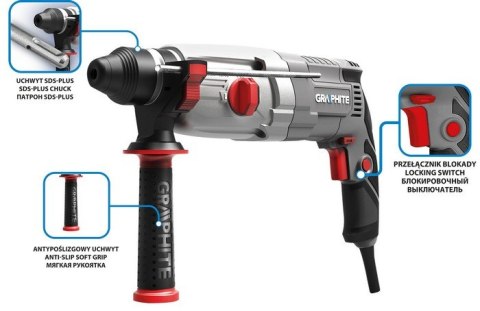 GRAPHITE MŁOTOWIERTARKA SDS+ 800W WALIZKA GRAPHITE MŁOTOWIERTARKA SDS+ 800W WALIZKA