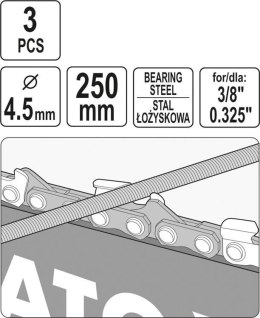 YATO PILNIK OKRĄGŁY DO ŁAŃCUCHÓW 4.5MM 3 SZT.