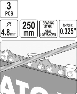 YATO PILNIK OKRĄGŁY DO ŁAŃCUCHÓW 4.8MM 3 SZT.