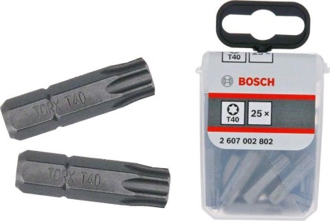 BOSCH BIT, GROT, KOŃCÓWKA T40 25MM EXH 25PCS BOSCH BIT, GROT, KOŃCÓWKA T40 25MM EXH 25PCS