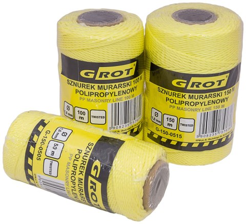 GROT SZNUREK MURARSKI POLIPROPYLENOWY 1.6MM 50M GROT SZNUREK MURARSKI POLIPROPYLENOWY 1.6MM 50M