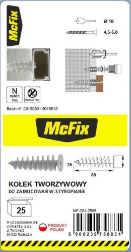 MC FIX DYBEL DO MOCOWANIA W IZOLACJI 25*85MM NYLON