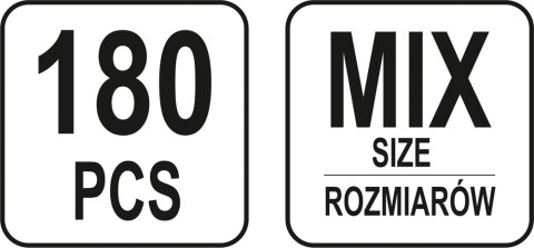 YATO ZESTAW PRZELOTEK GUMOWYCH 180SZT MIX YATO ZESTAW PRZELOTEK GUMOWYCH 180SZT MIX