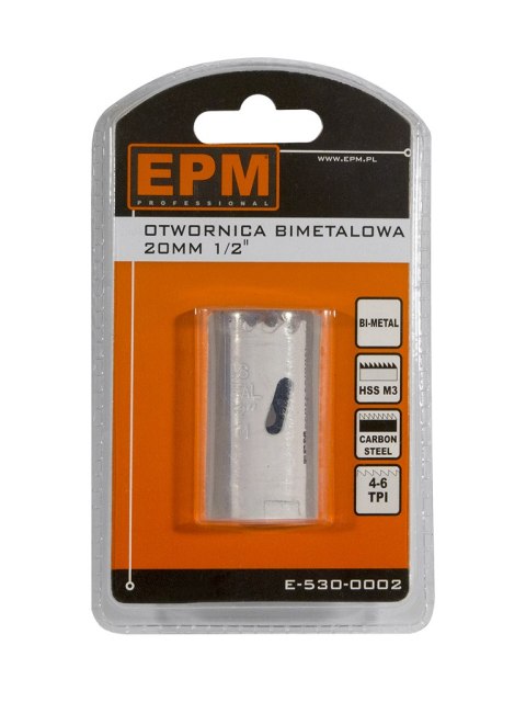 EPM OTWORNICA BI-METALOWA 20MM UCHWYT 1/2'' EPM OTWORNICA BI-METALOWA 20MM UCHWYT 1/2''