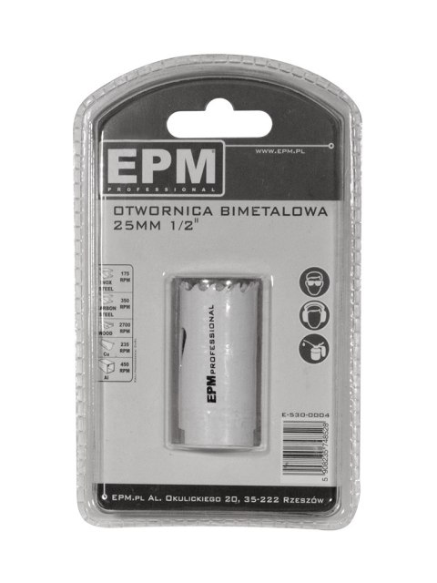 EPM OTWORNICA BI-METALOWA 25MM UCHWYT 1/2'' EPM OTWORNICA BI-METALOWA 25MM UCHWYT 1/2''