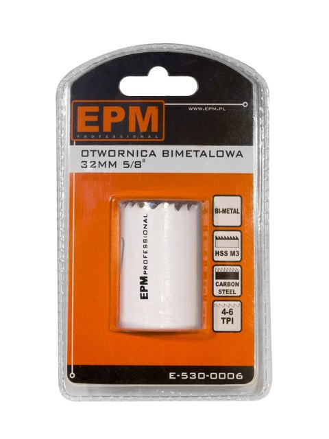 EPM OTWORNICA BI-METALOWA 32MM UCHWYT 5/8'' EPM OTWORNICA BI-METALOWA 32MM UCHWYT 5/8''
