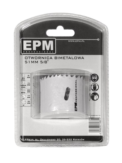 EPM OTWORNICA BI-METALOWA 51MM UCHWYT 5/8'' EPM OTWORNICA BI-METALOWA 51MM UCHWYT 5/8''
