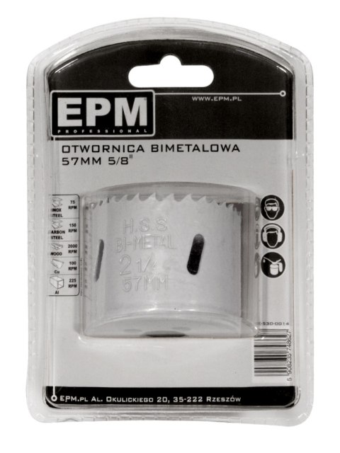 EPM OTWORNICA BI-METALOWA 57MM UCHWYT 5/8'' EPM OTWORNICA BI-METALOWA 57MM UCHWYT 5/8''