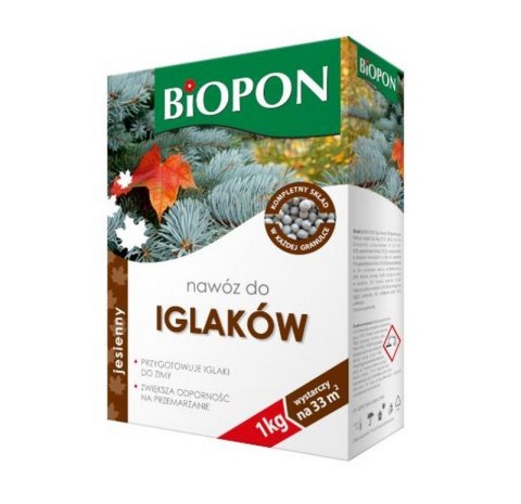 BIOPON NAWÓZ - JESIENNY DO IGLAKÓW GRANULAT KARTON 1 KG