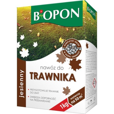 BIOPON NAWÓZ - JESIENNY DO TRAWNIKA GRANULAT KARTON 1 KG