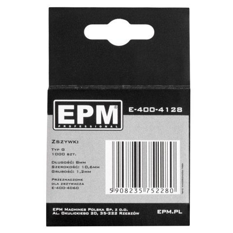 EPM ZSZYWKI TYP G 1000SZT 10.6MM*1.2MM 10MM EPM ZSZYWKI TYP G 1000SZT 10.6MM*1.2MM 10MM